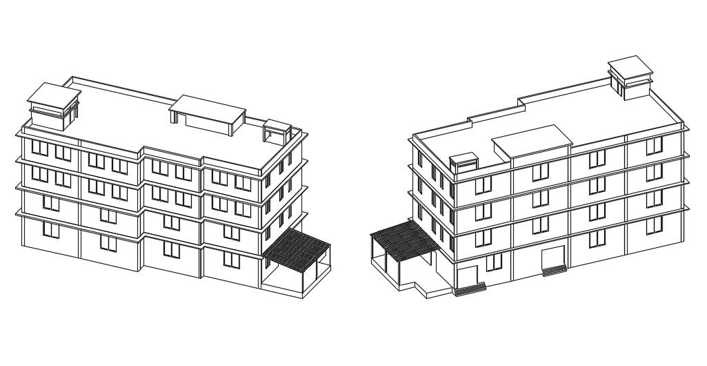 Factory Building Elevation AutoCAD File