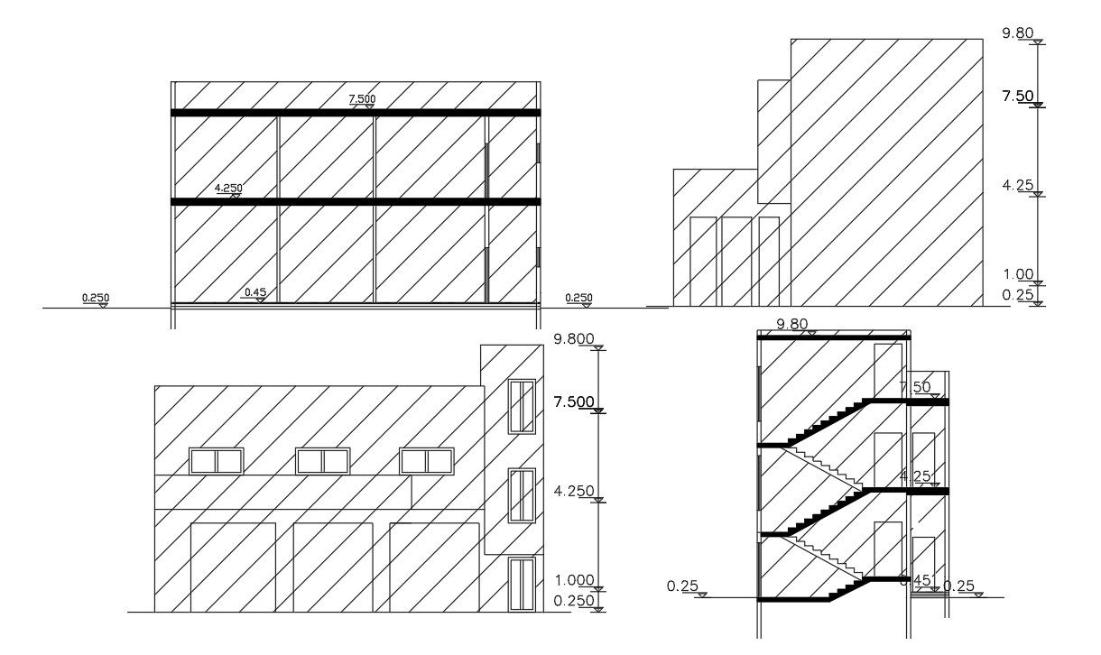 Factory Building Elevations And Sections AutoCAD File