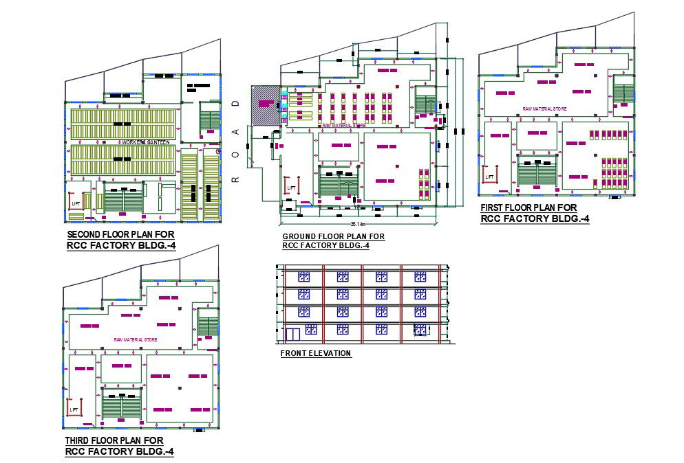 Factory Machinery Layout Plan With As Building Drawing For AUto CAD File