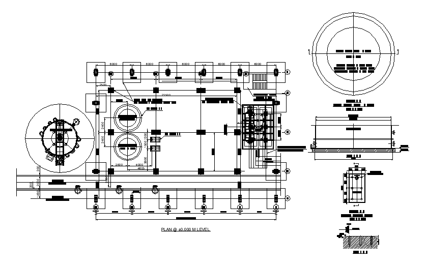 Factory Building Structural Column Plan CAD Drawing DWG File
