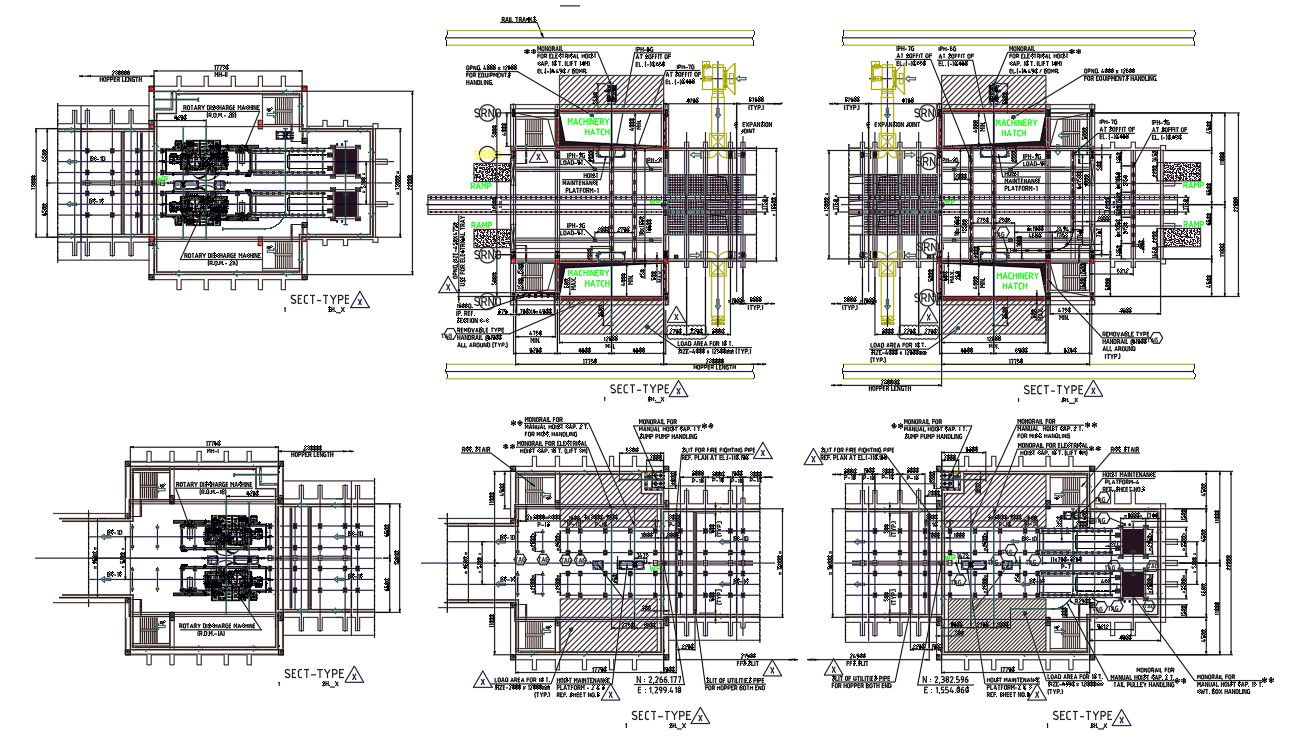 Factory Machinery Plant Section Drawing DWG File