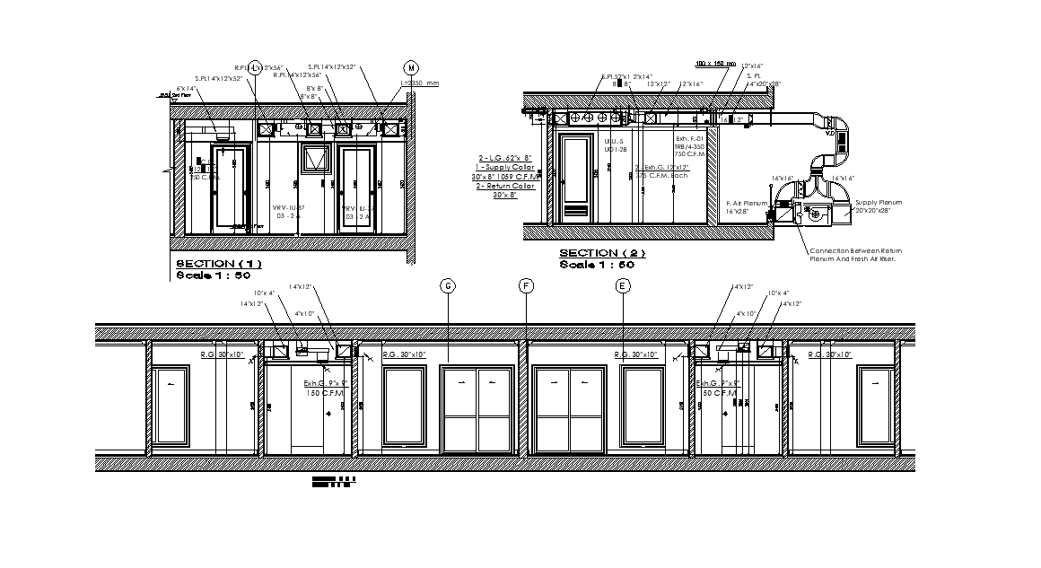 Factory Plant Building With Air Plenum System Drawing AutoCAD File