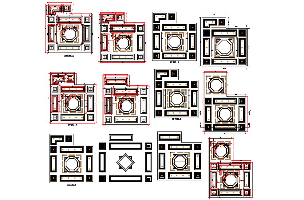 False ceiling design view dwg file