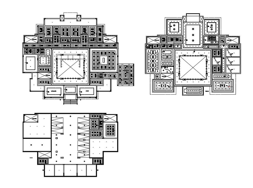 False ceiling details of basement, first and ground floor level dwg file