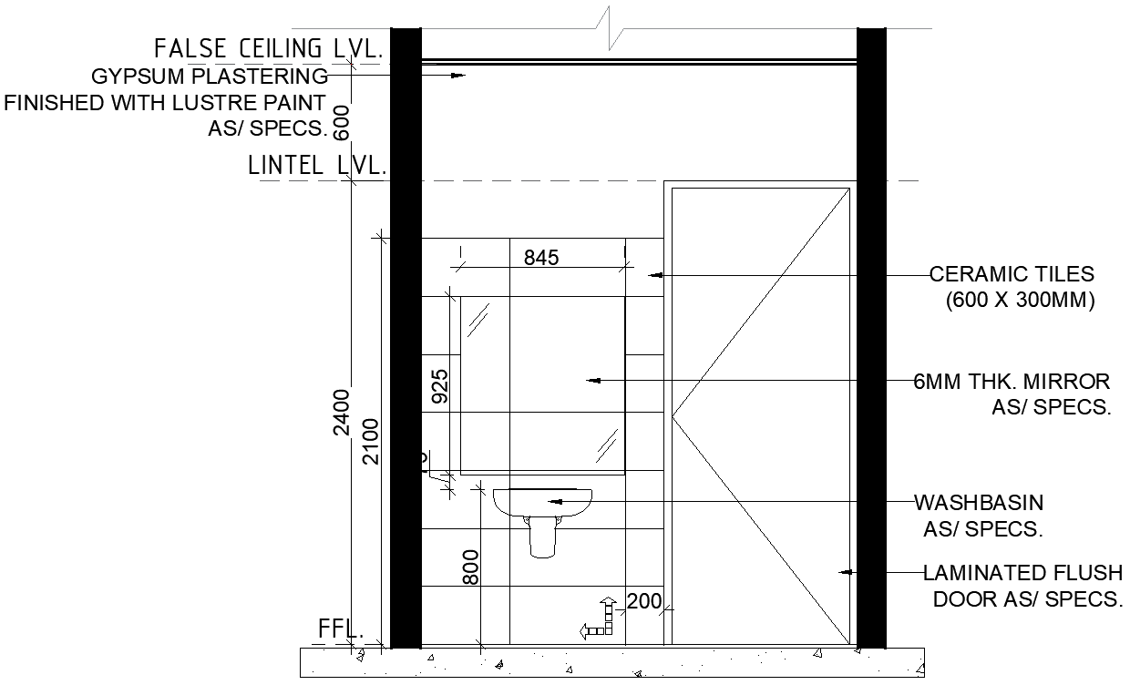 False Ceiling Design with Gypsum and Lustre Paint DWG File
