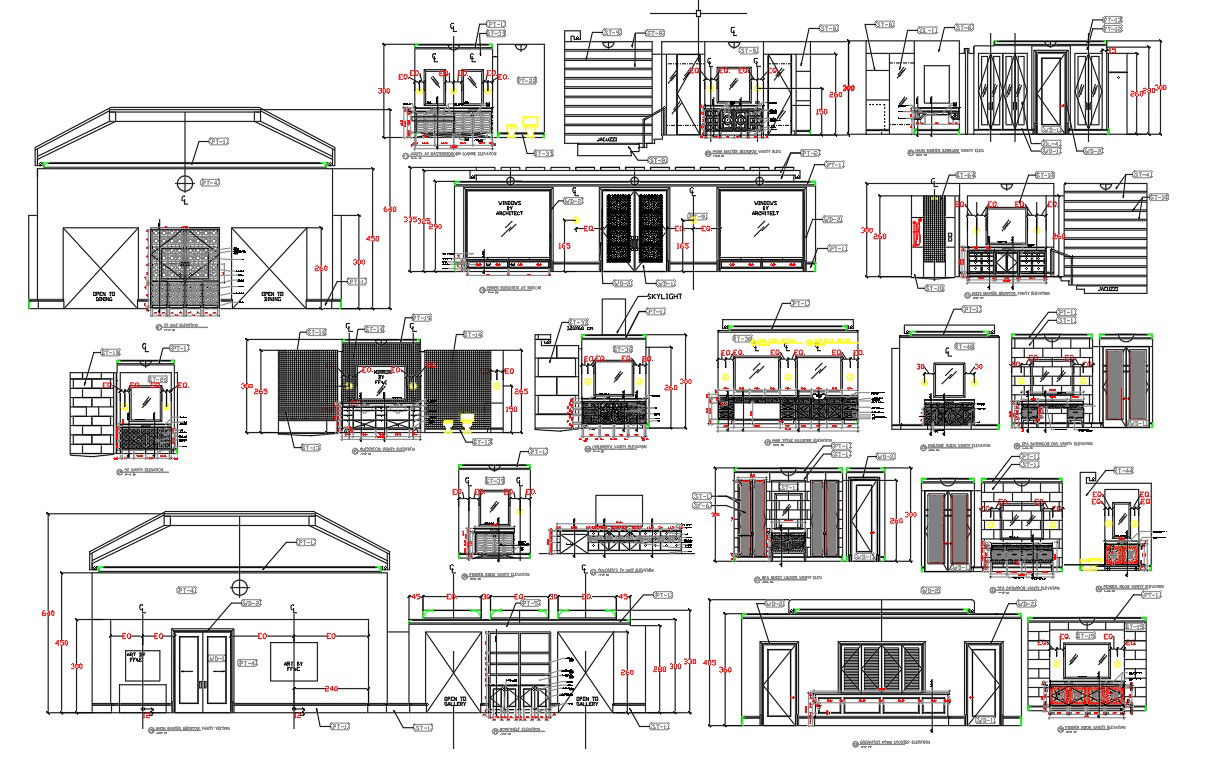 Family House DWG Plan with Elevation Furniture and Windows