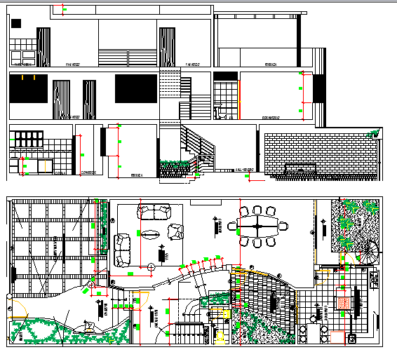 Family Housing Project Design and Elevation dwg file