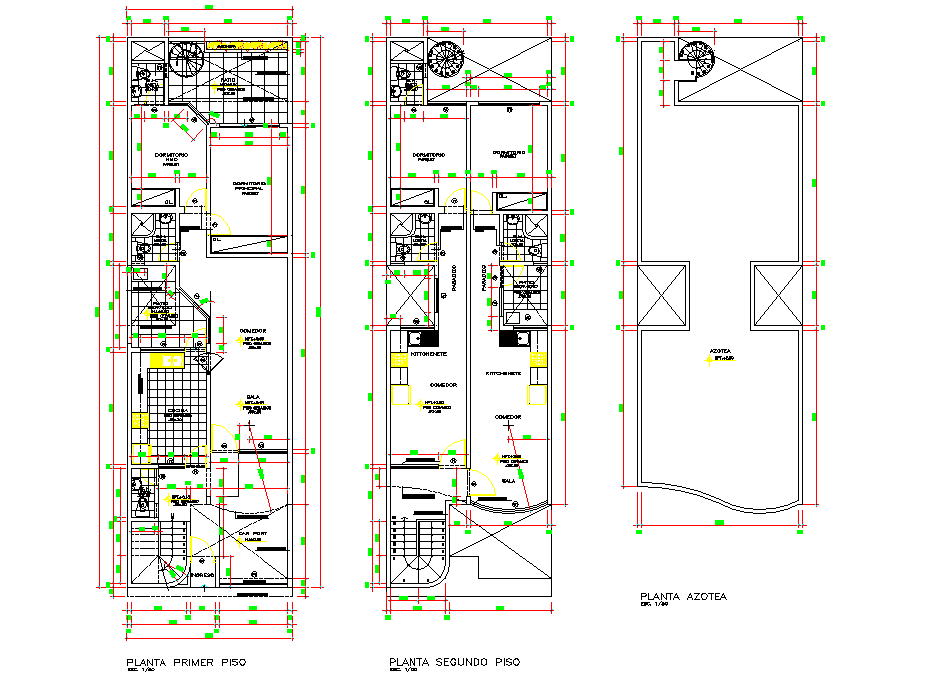 Family house full project plan autocad file