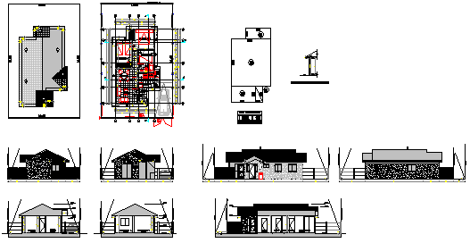 Family house type design drawing