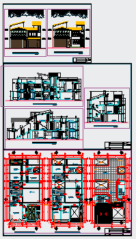 Family housing between walls design drawing