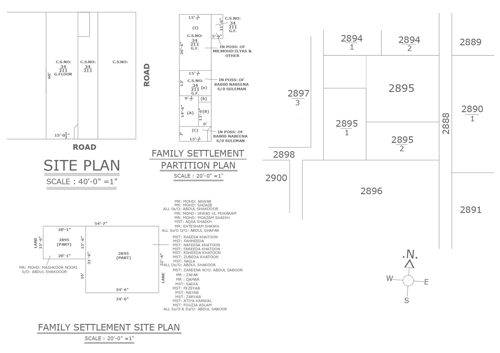 Family Settlement DWG Format Plan for Plot Division