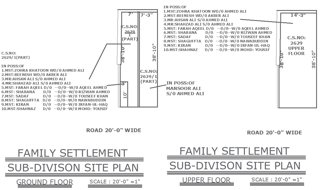 Ground and 1st Floor Family Settlement Site floor Plan DWG Format