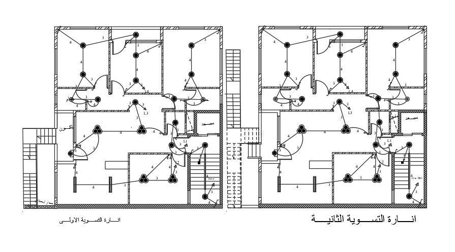 Fan Plan Of 13x14 Meter Apartment AutoCAD Layout