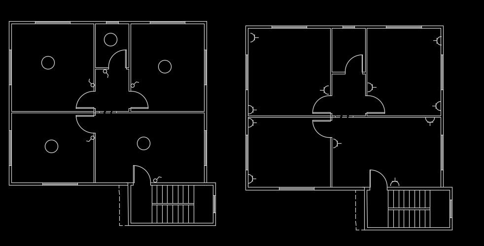 Fan unit layout of 11x11m house plan
