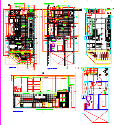 Fast food restaurant dwg file