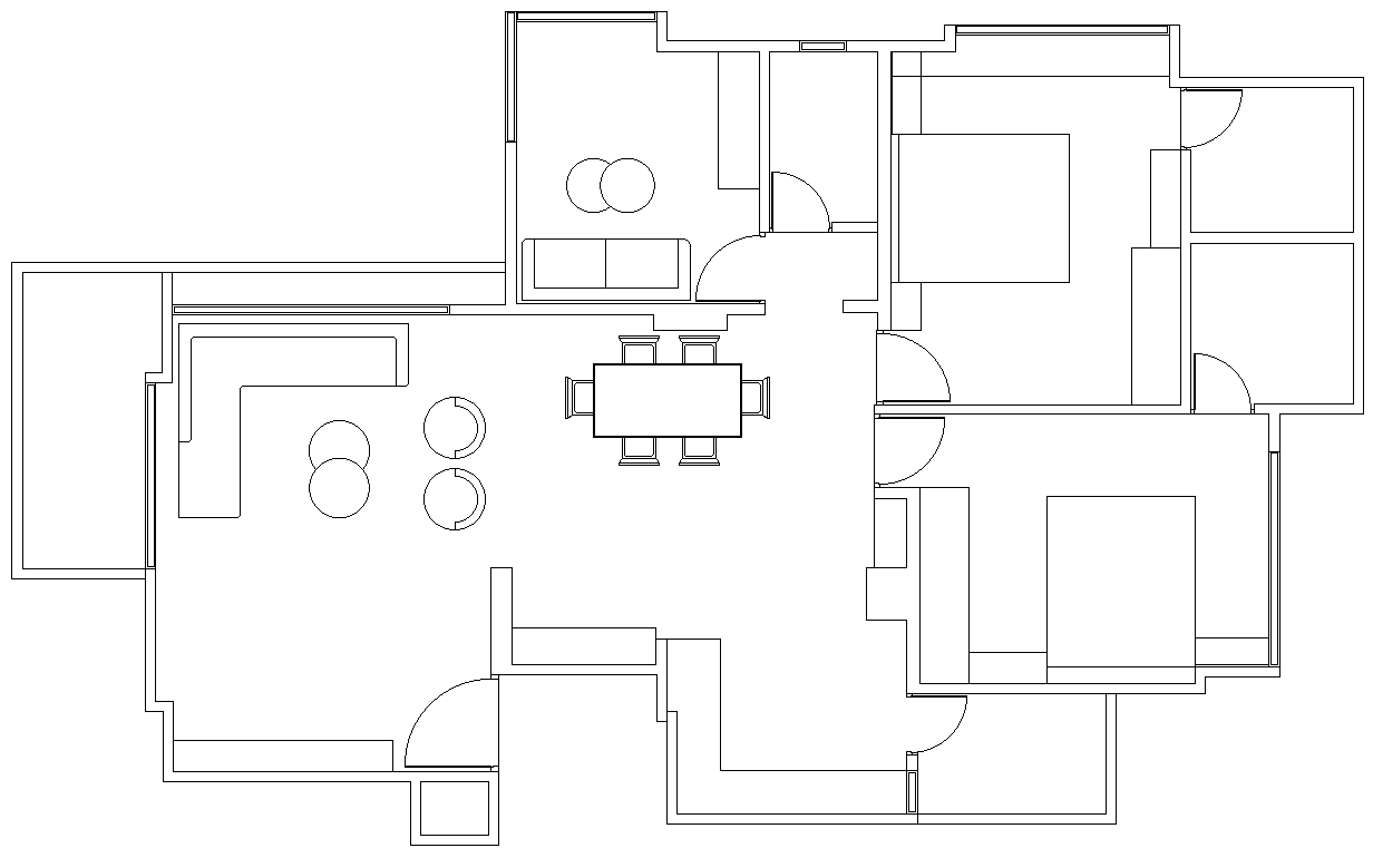 Felicia sample house plan with furniture layout dwg autocad drawing .