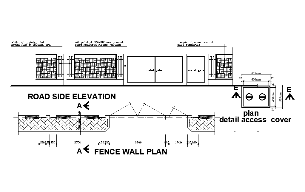 Fence wall plan is given in this Autocad drawing file. Download now.