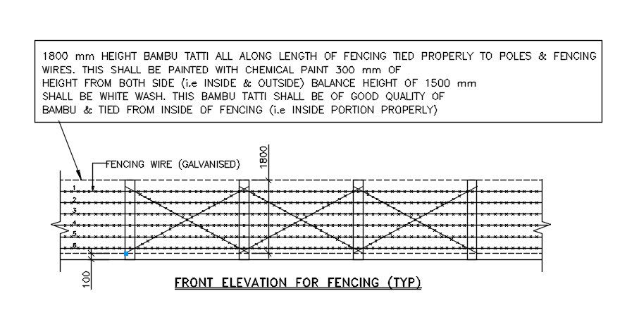 Fencing detail drawing. Download cad DWG file | CADBULL