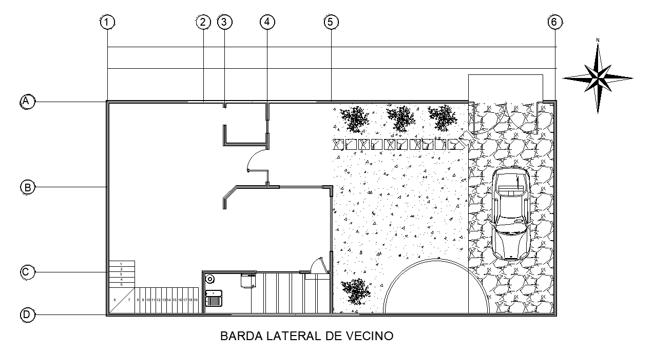 Fencing layout of 21x10m house plan is given in this AutoCAD DWG file.Download now..
