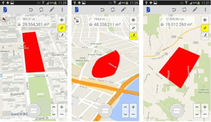 Fields area Measure is a smart tool for measuring areas on the map.