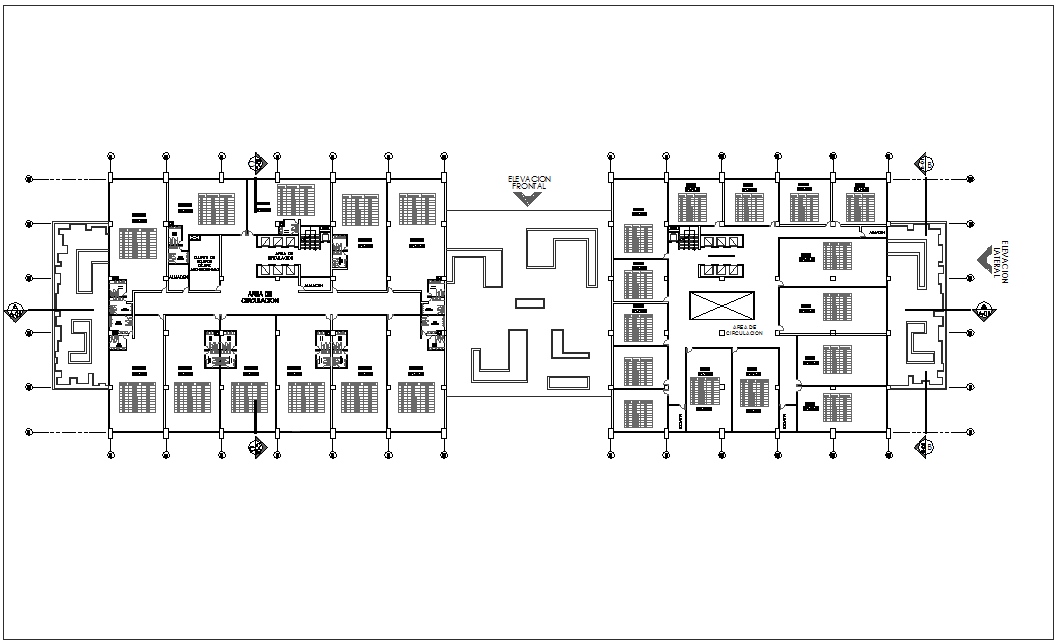 Fifteen floor plan of financial building dwg file