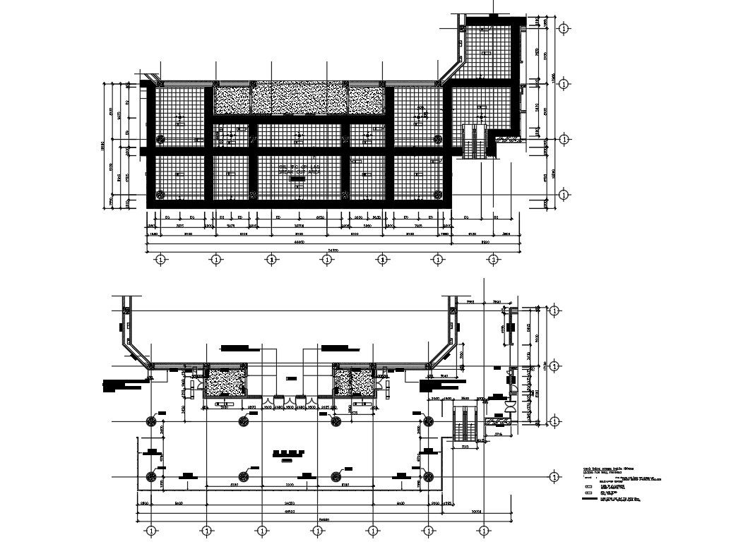 File shows the 2D CAD model of Plan and section of office building. Download the Autocad DWG drawing file.