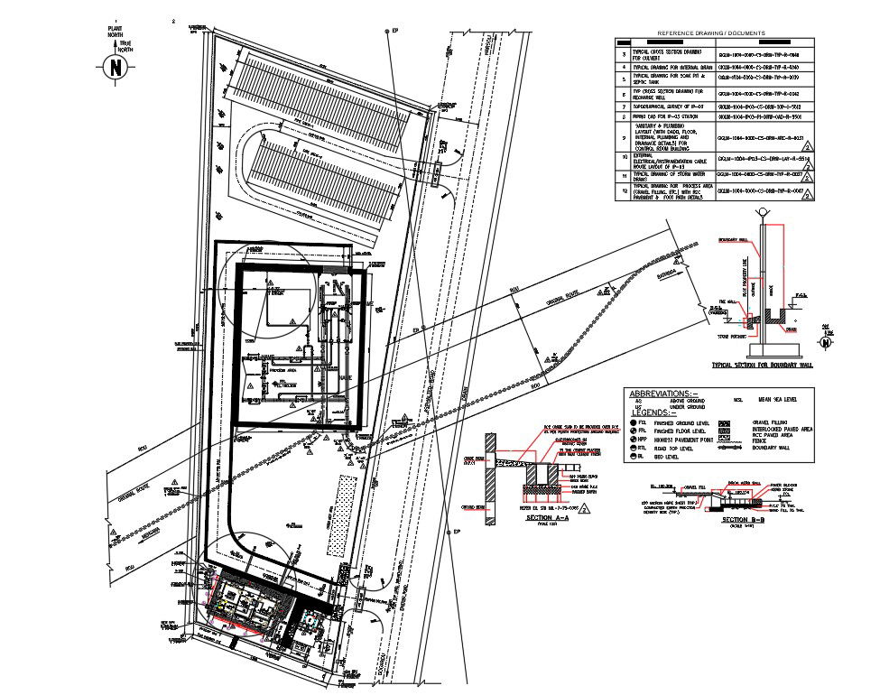 File shows the plot plan and pipe rack in the autocad 2D DWG drawing model. Downlaod the Autocad DWG file.