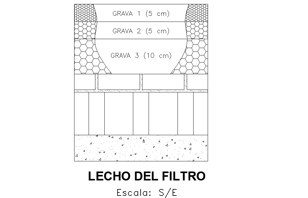 Filter bed plan detail dwg file
