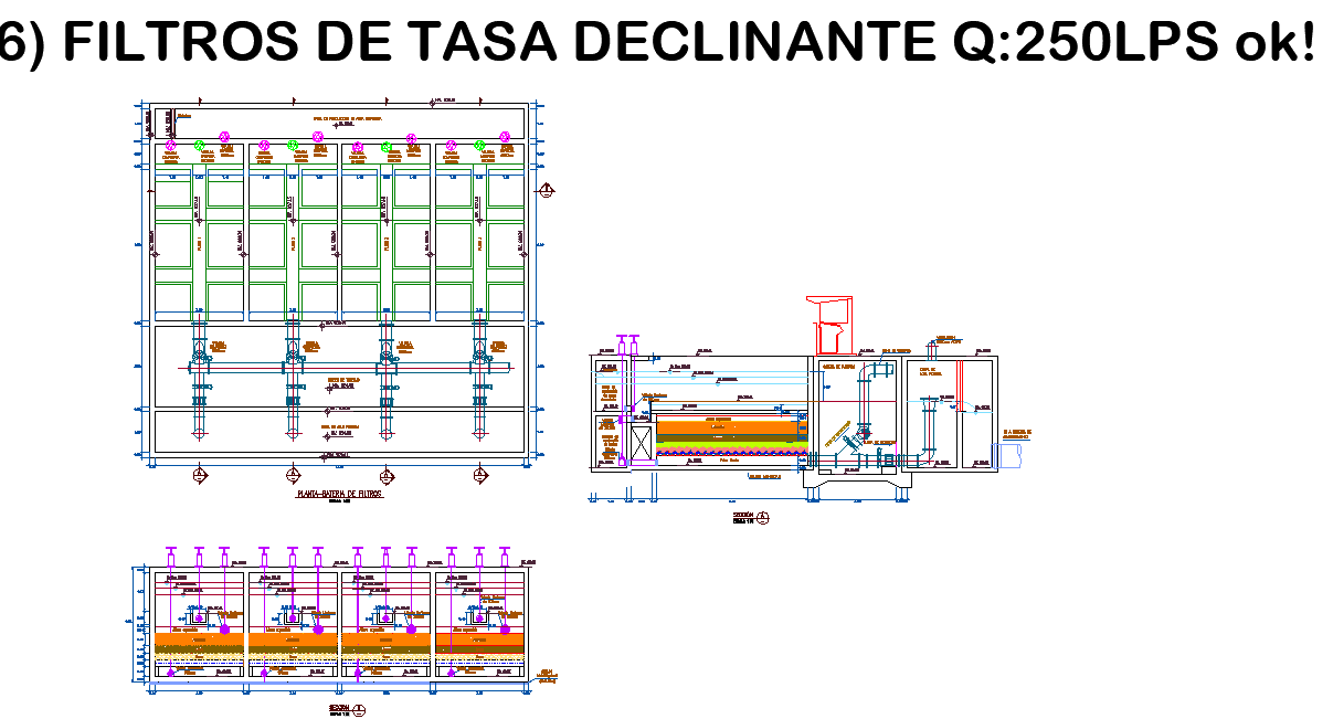 Filter plant plan and section layout file