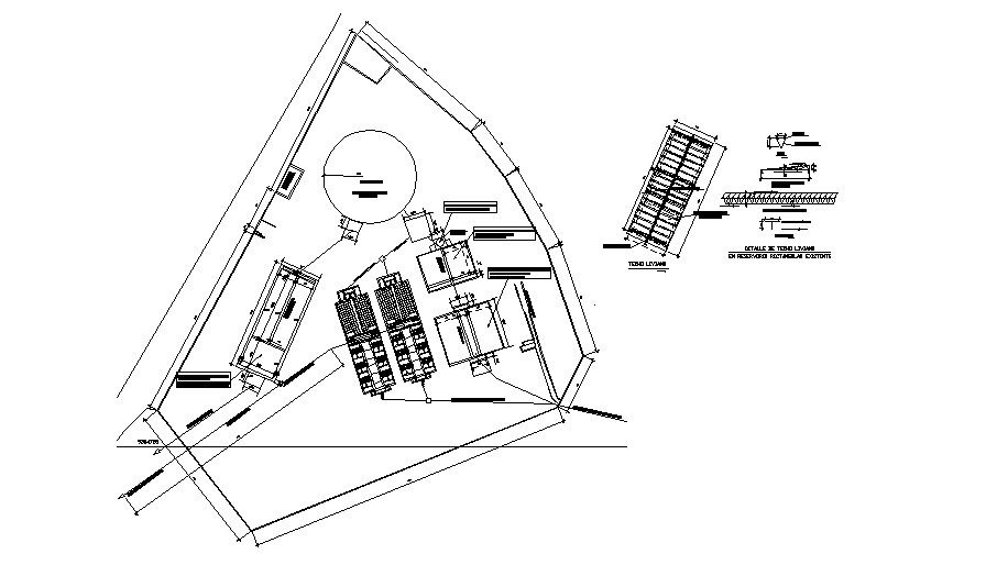 Filter treatment processing plant architecture project dwg file