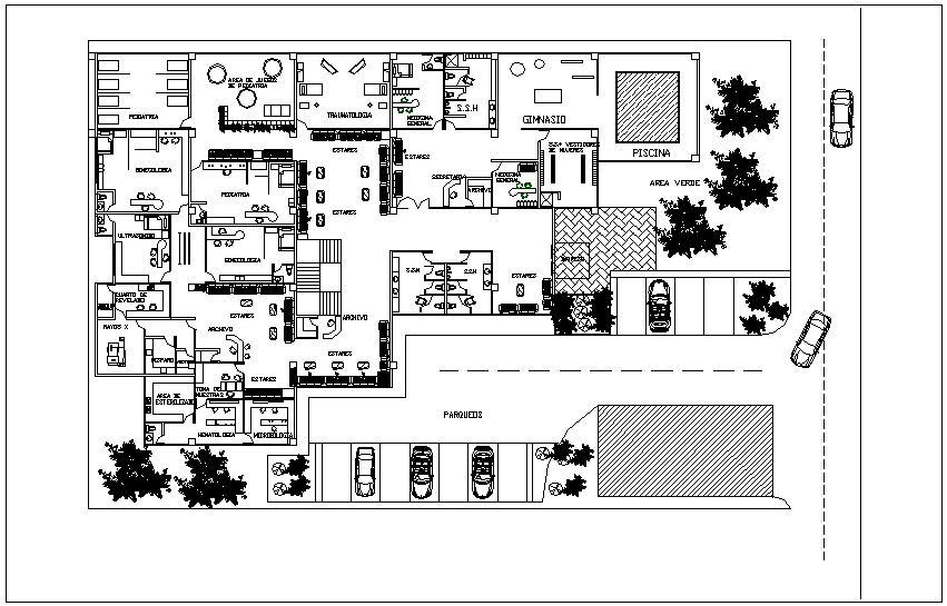 Final plan of clinic dwg file