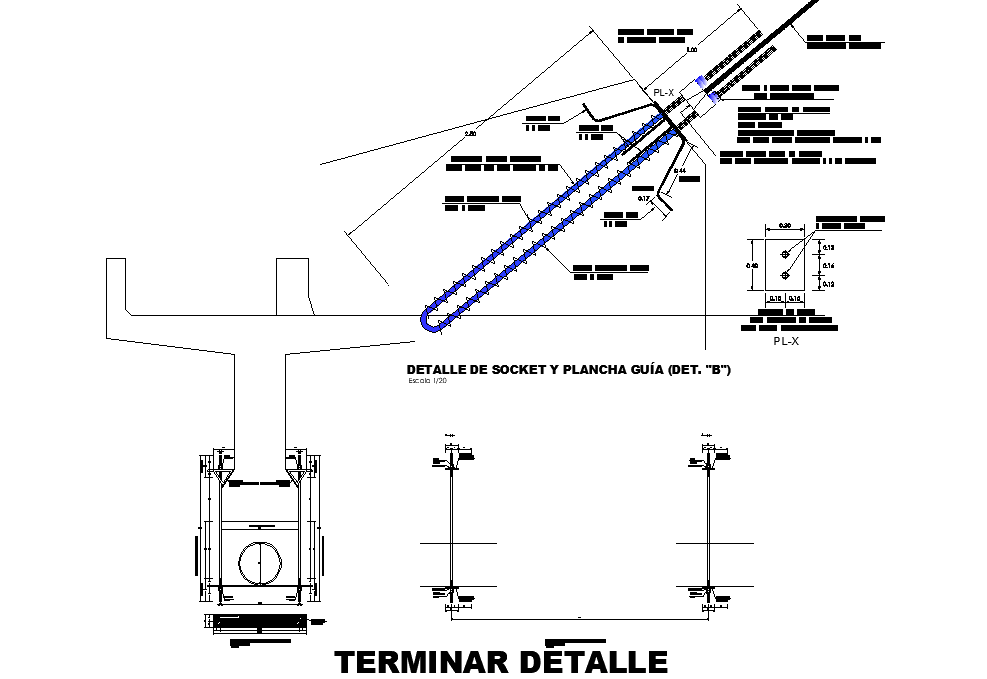 Finish plan and section detail dwg file