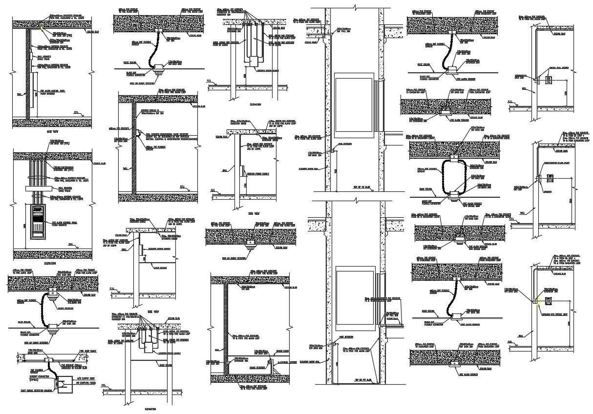Fire Alarm Wall Installation DWG File