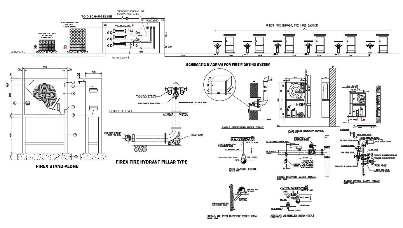 Fire Fighting System Autocad Drawing