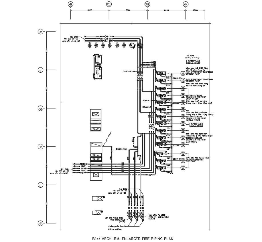 Fire Piping System CAD Drawing