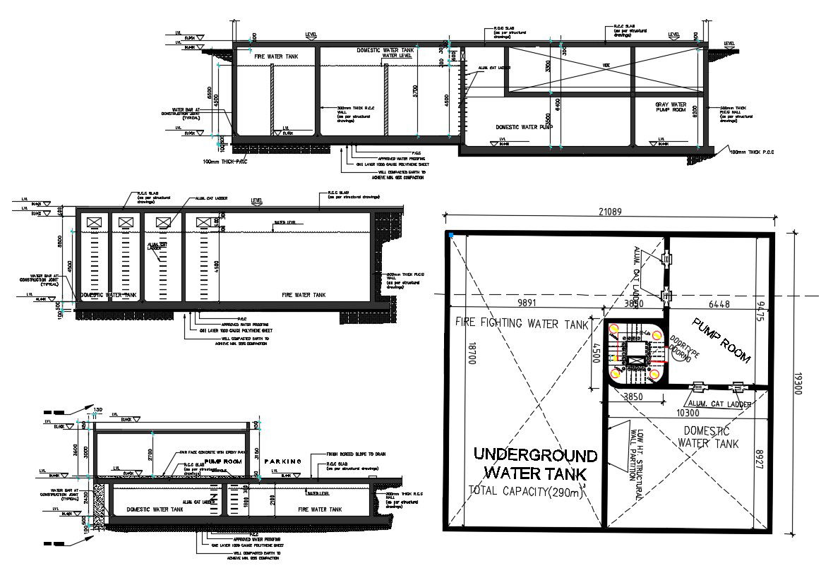 Fire Water Tank DWG File