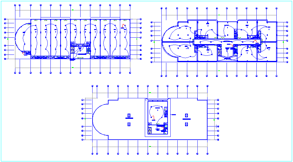 Fire alarm system view with electrical cable for commercial building dwg file
