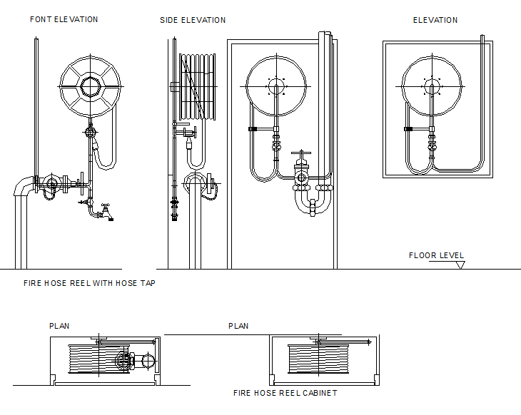 Fire hydrants elevation dwg file
