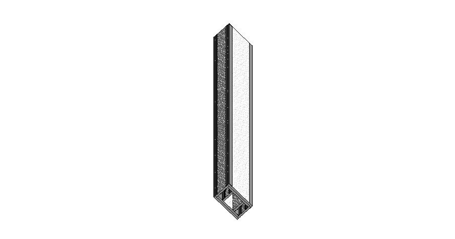 Fire rated column casing isometric elevation cad drawing details dwg file