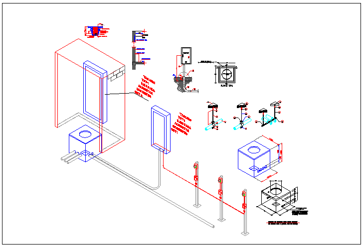 Fire water hazard automation system full layout detail dwg file