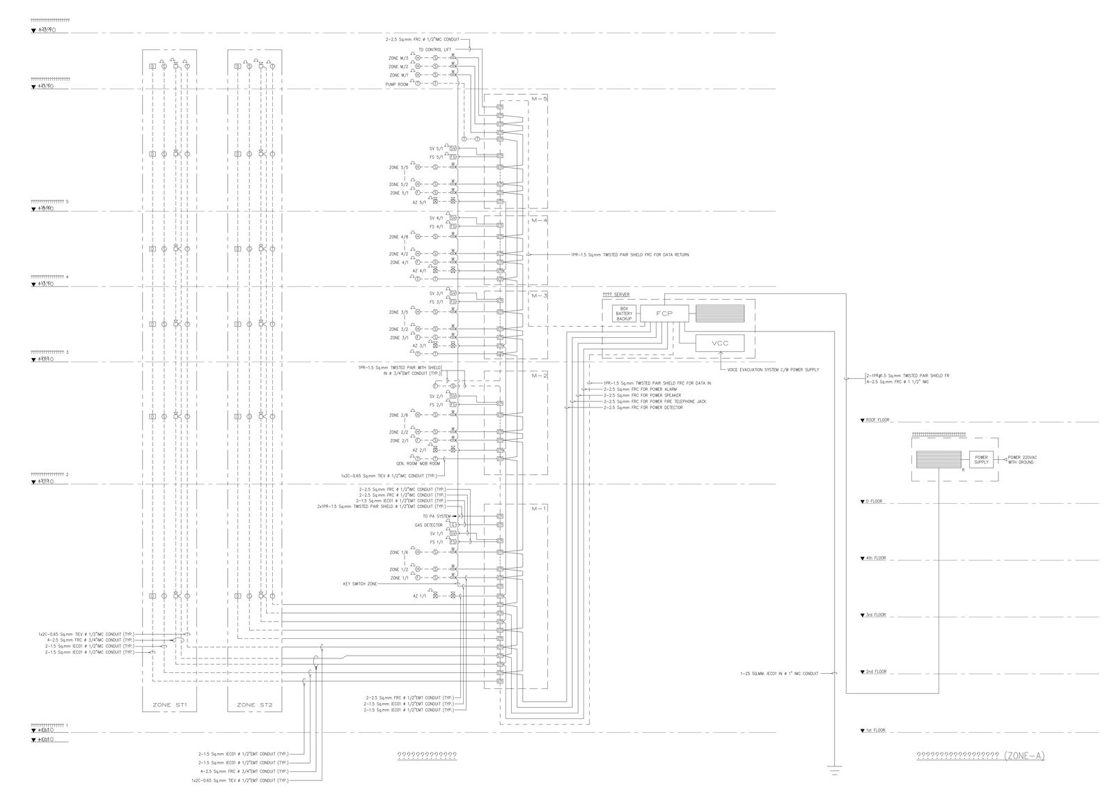 Fire Alarm System Riser Diagram Section Detail DWG AutoCAD file