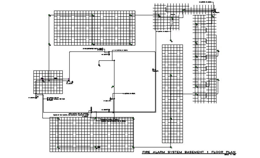 Fire Alarm system First-floor diagrams are provided in this 2D CAD DWG drawing. Download the AutoCAD 2D DWG file.