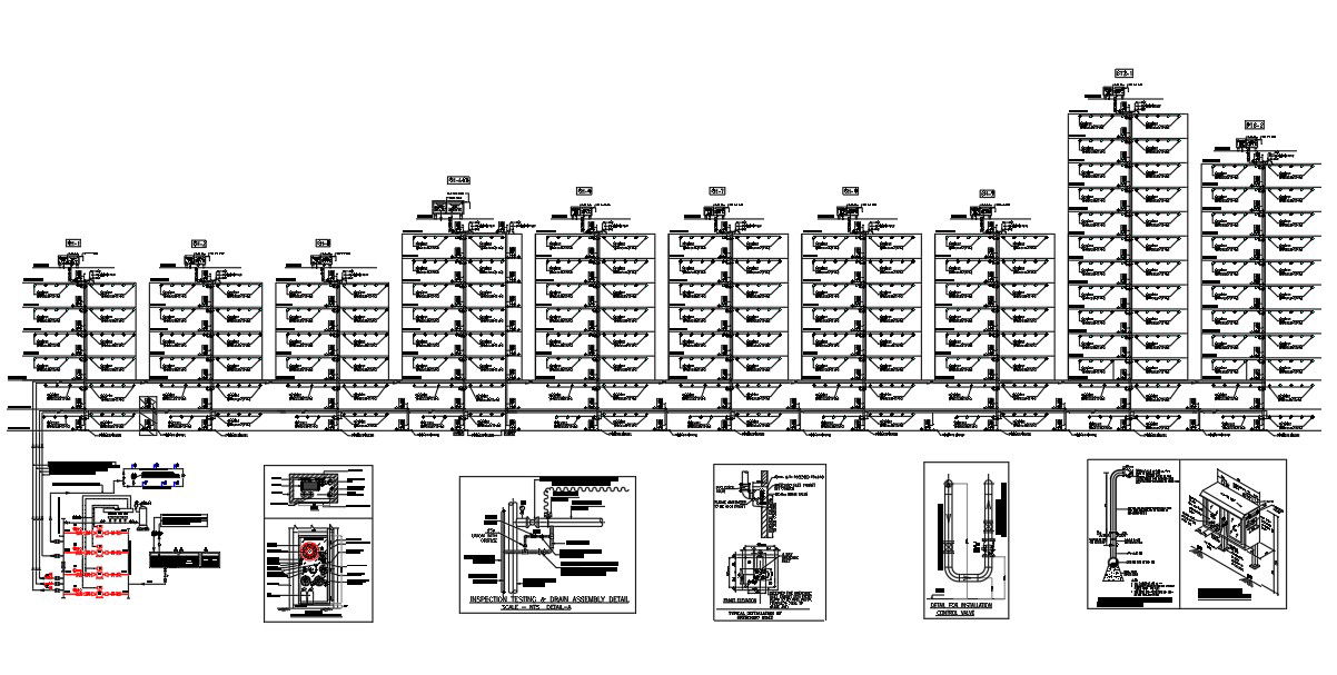 Fire Brigade Inlet Connection CAD Drawing DWG File
