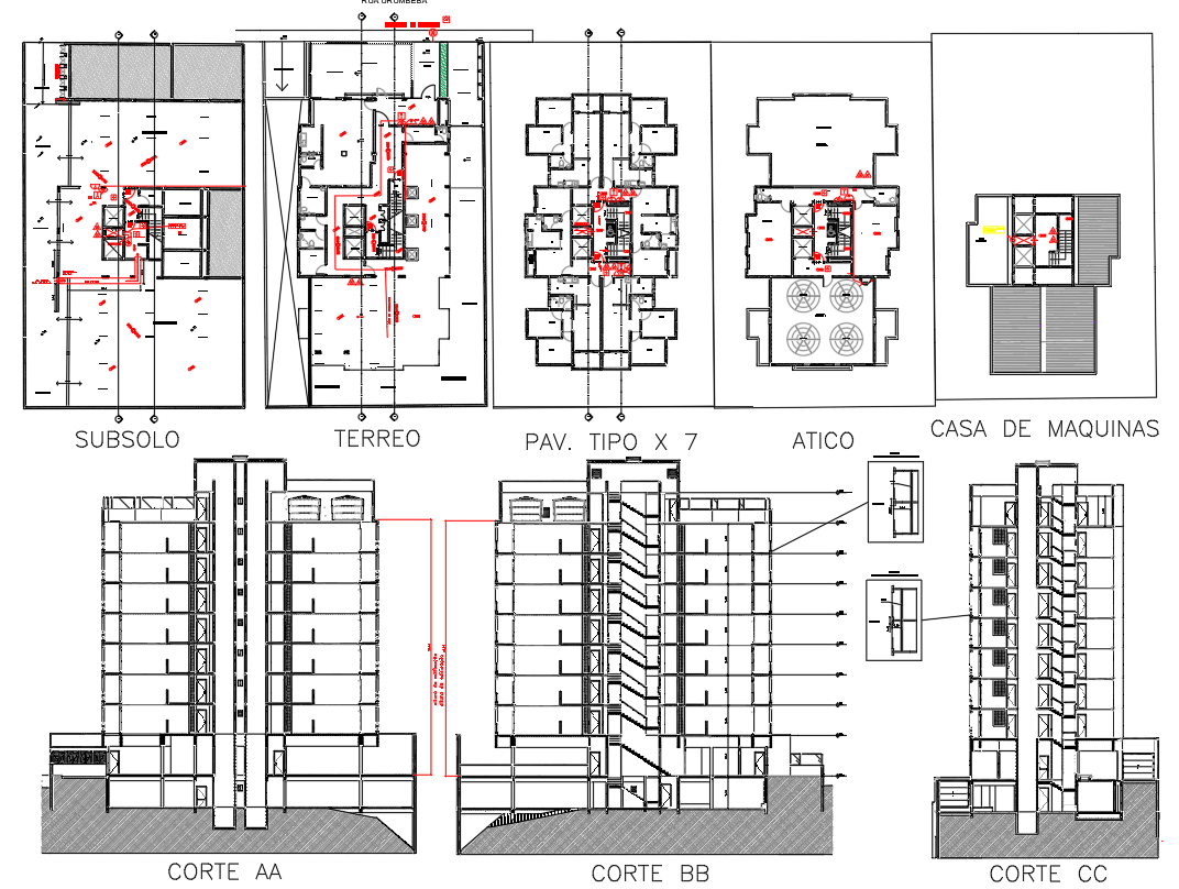 Fire Protection Project AutoCAD DWG File for Residences