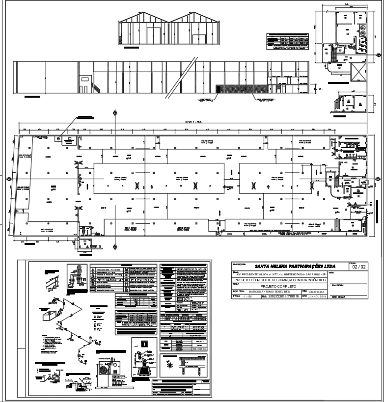 Industrial Building Fire Safety Plan in AutoCAD CAD File
