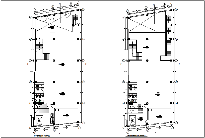 First and second floor commercial building plan dwg file