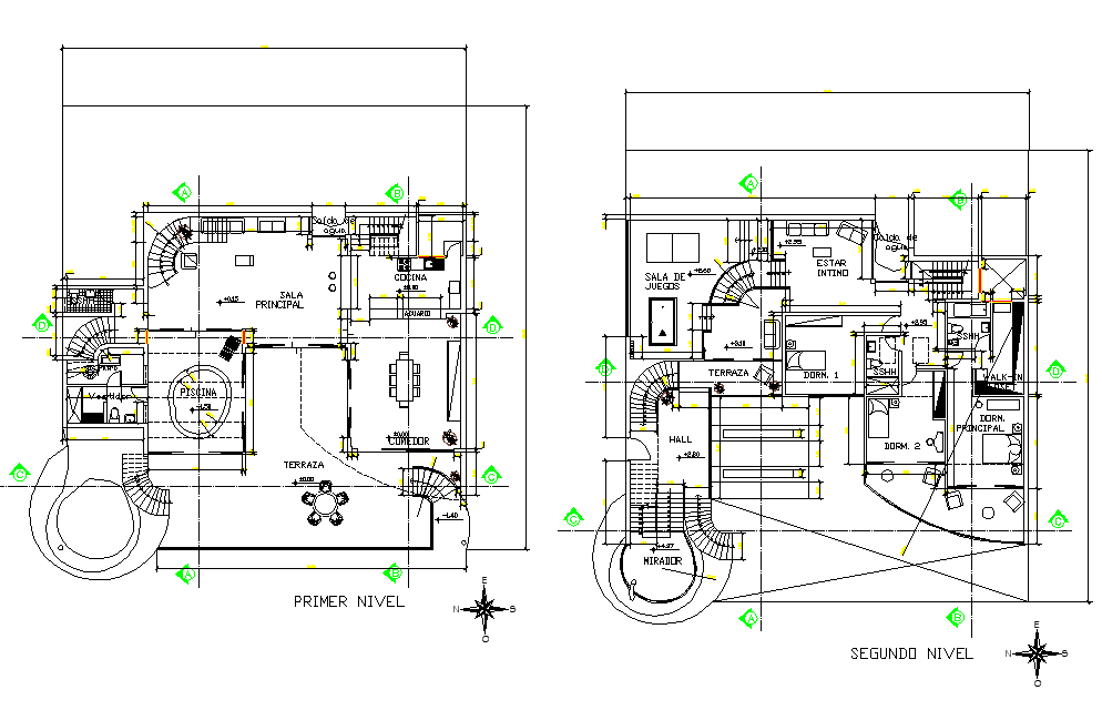 First floor and second floor house plan layout file