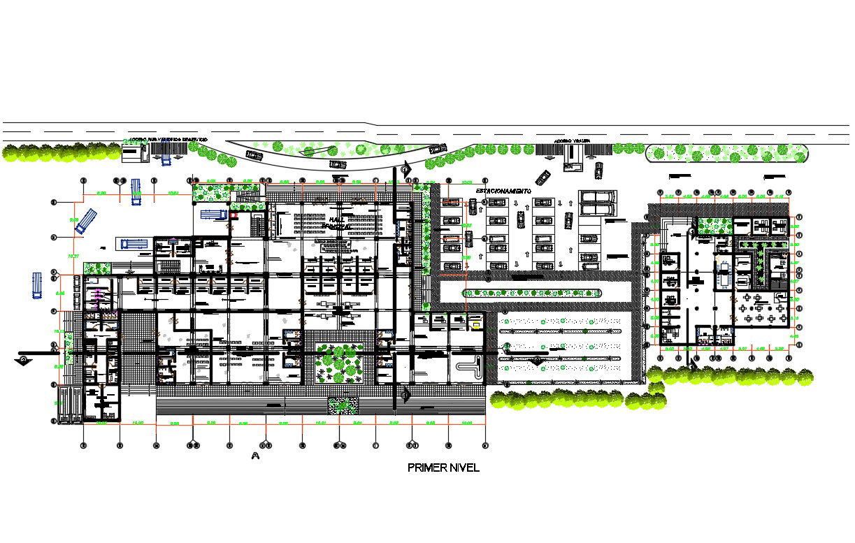 First floor distribution plan details of peru international airport dwg file