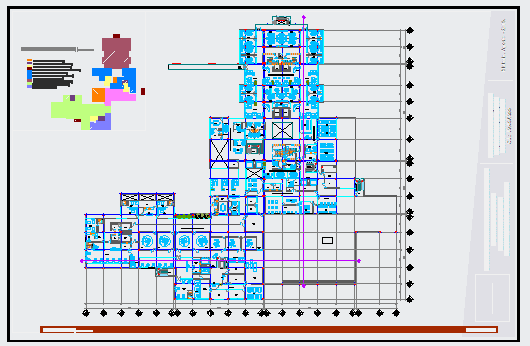 First floor layout design drawing in Hospital building design drawing