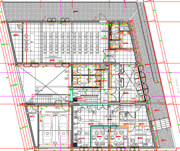 First floor layout plan details of administrative office dwg file